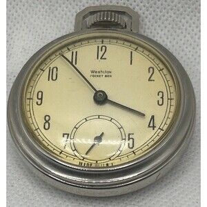 Vintage Westclox Pocket Ben Pocket Watch Mechanical Pocket Watch Working